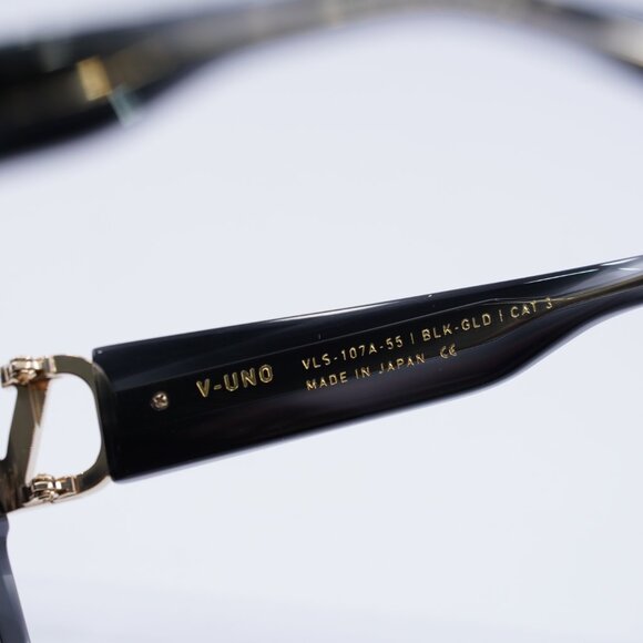 Valentino V-UNO VLS-107A Sunglasses Translucent Black Square Frame, Grey Lenses main image 5